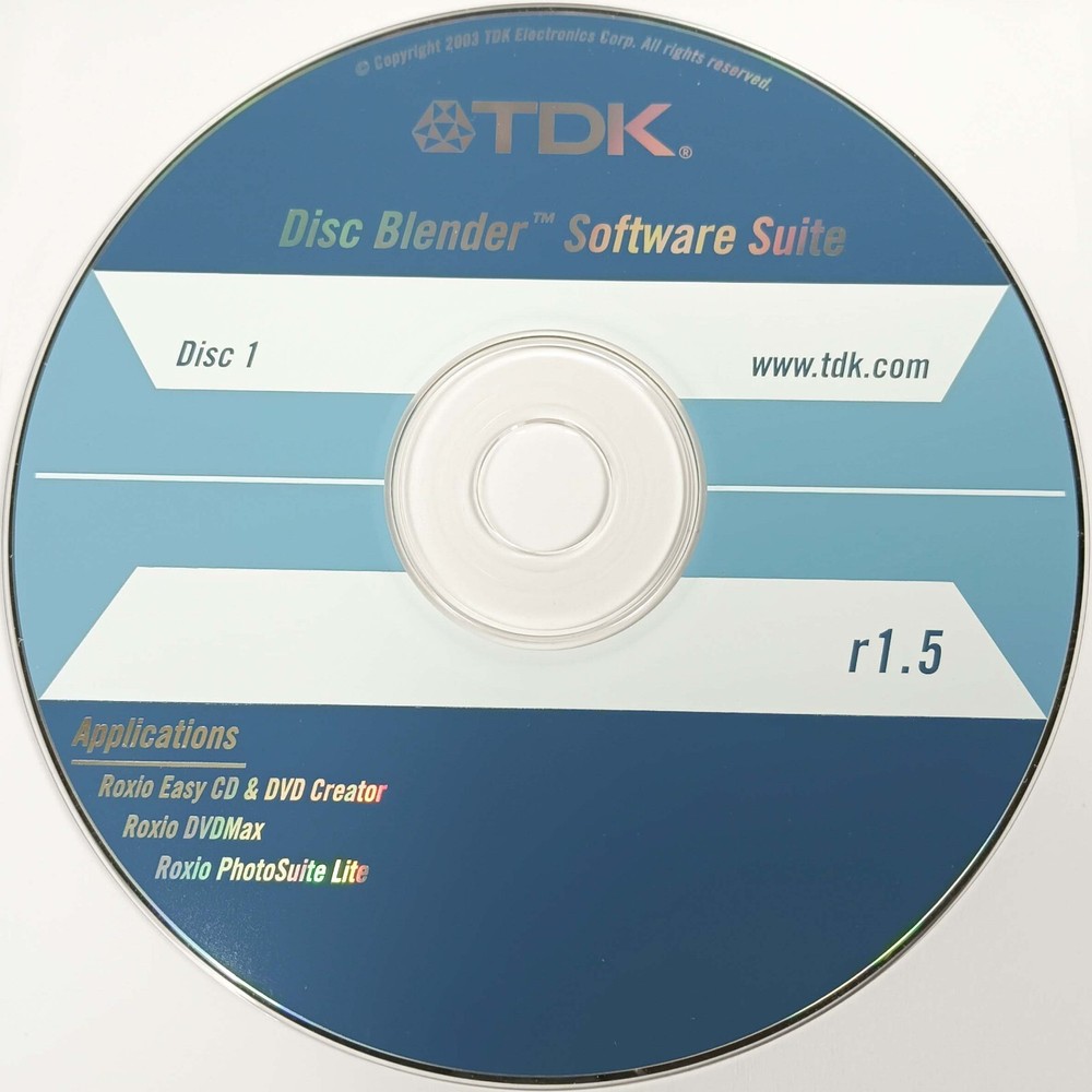 TDK Disc Blender Roxio CD DVD Creator DVDMax PhotoSuite Lite 2003 for Windows