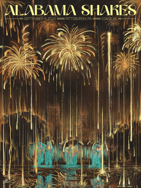 2025 Alabama Shakes Poster – Bailey Race – SE #/245 – Pittsburgh PA – 18x24