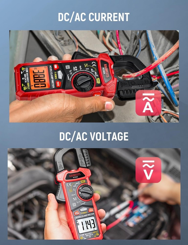 Digital Clamp Meter Multimeter with D-Shaped Jaw