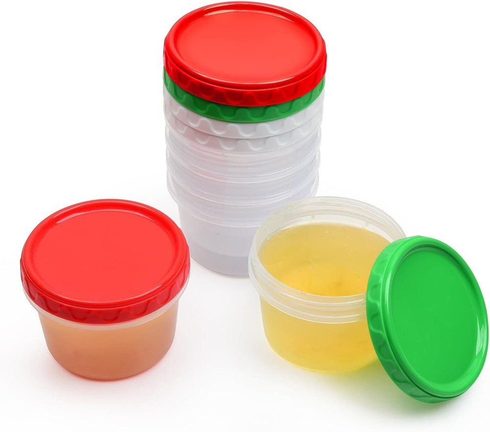 8 oz Small Freezer Containers W/ Lids Stackable Plastic Food Storage Container 1