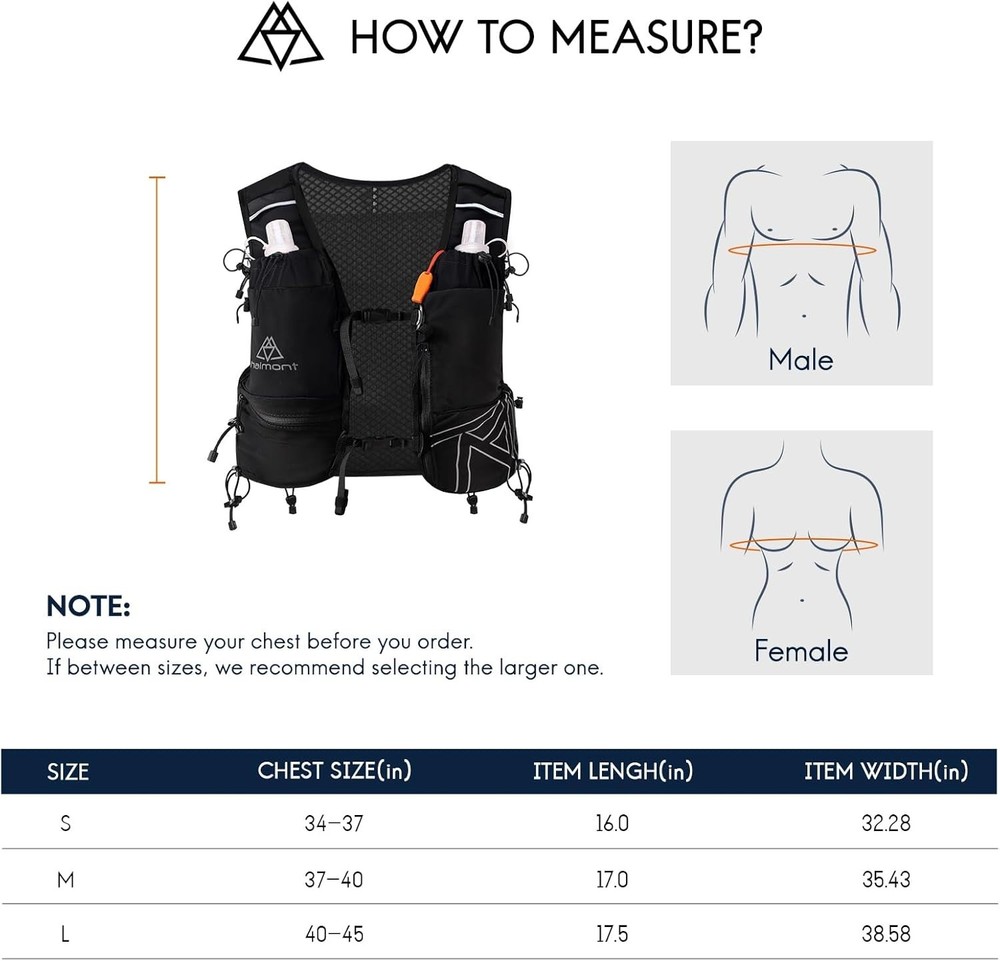 Haimont Running Hydration Vest 1 TPU Soft Flasks Lightweight Runner