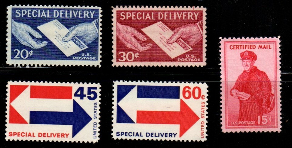 #E20, E21, E22, E23 & FA1 Special Delivery & Certified Mail set/5  - MNH