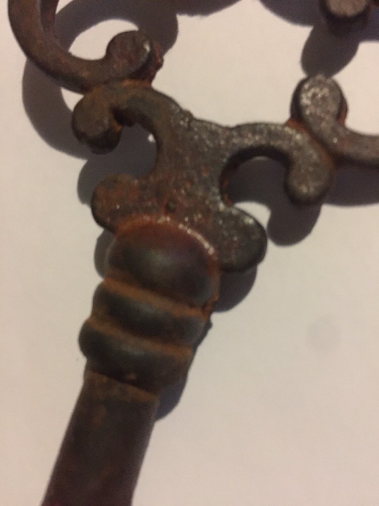 Victorian Master Door Cast Iron Skeleton Key HUGE Cathedral Patina Collector DAM
