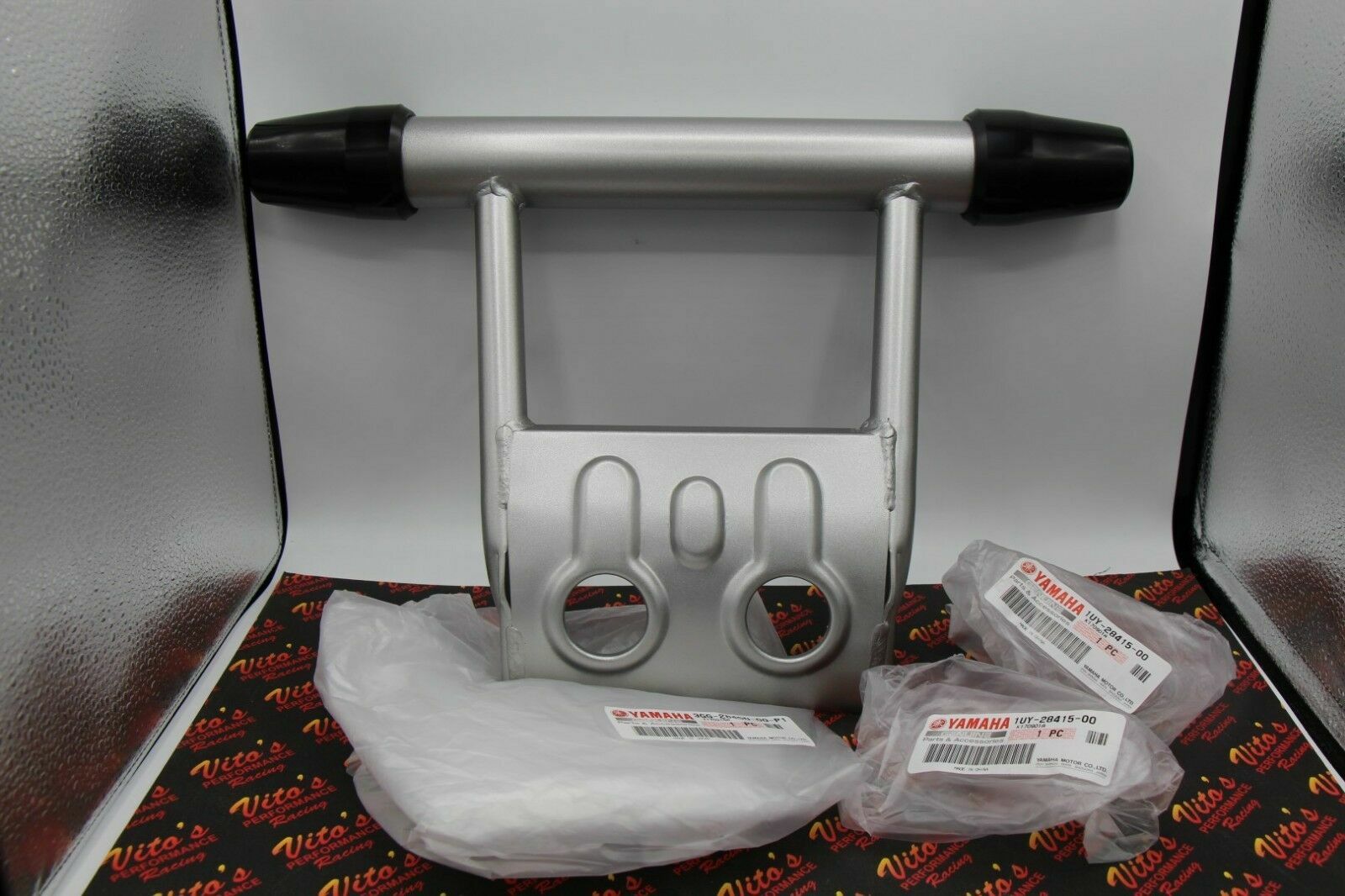 NEW OEM factory Banshee 1987-2006 front bumper guard + rubber end caps SILVER