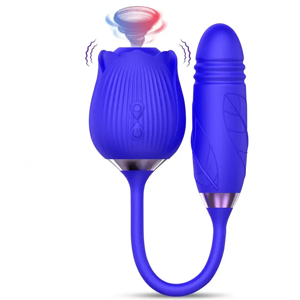 Rose Shape Sucking Vibrator Clitoral G-spot Suction Sex Toy 10 Speed WaterProof