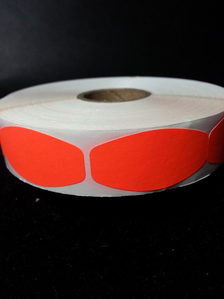 1000 ea. FL RED BLANK LABELS STICKERS