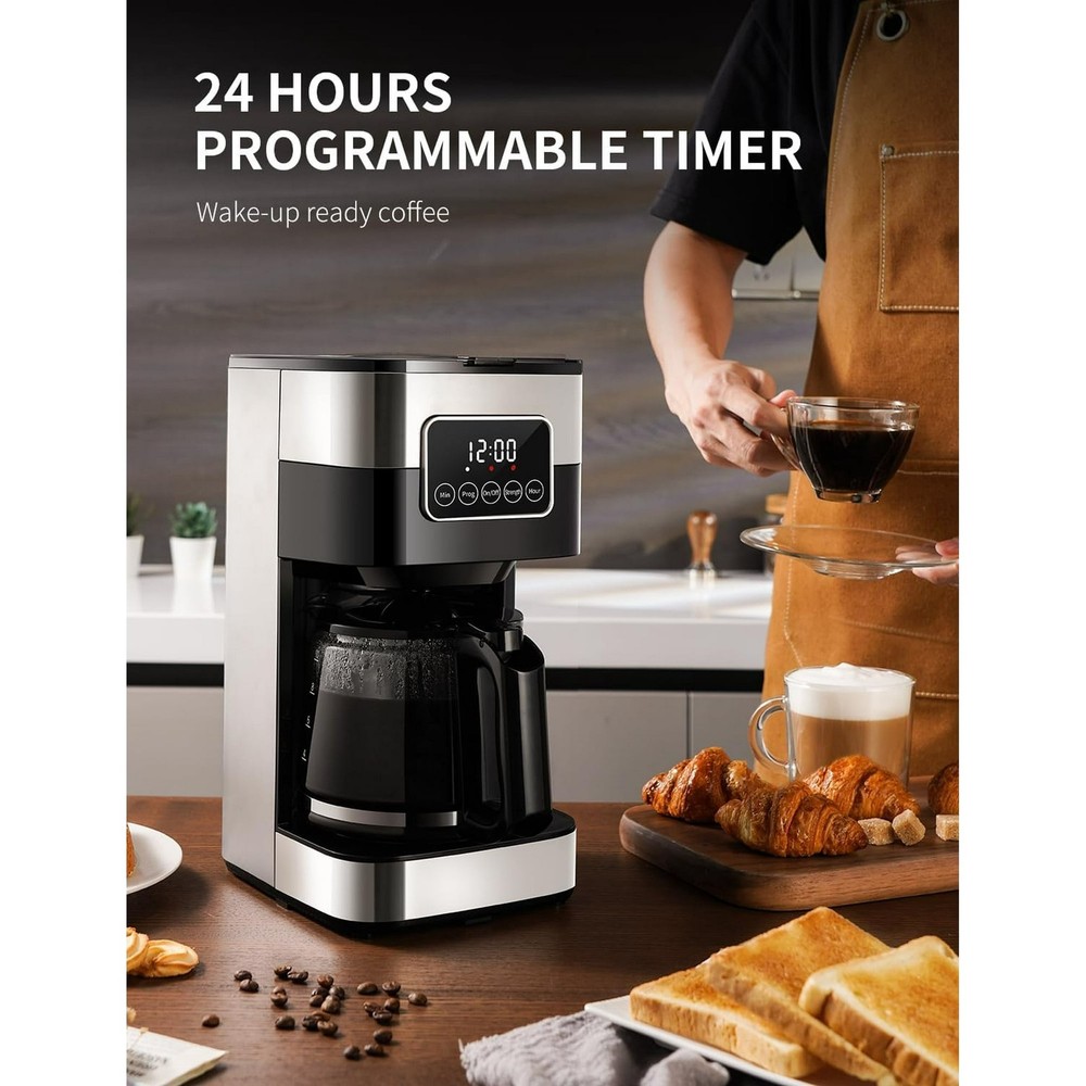 10-Cup Programmable Coffee Maker Auto Shut Off Permanent Filter Brew Drip