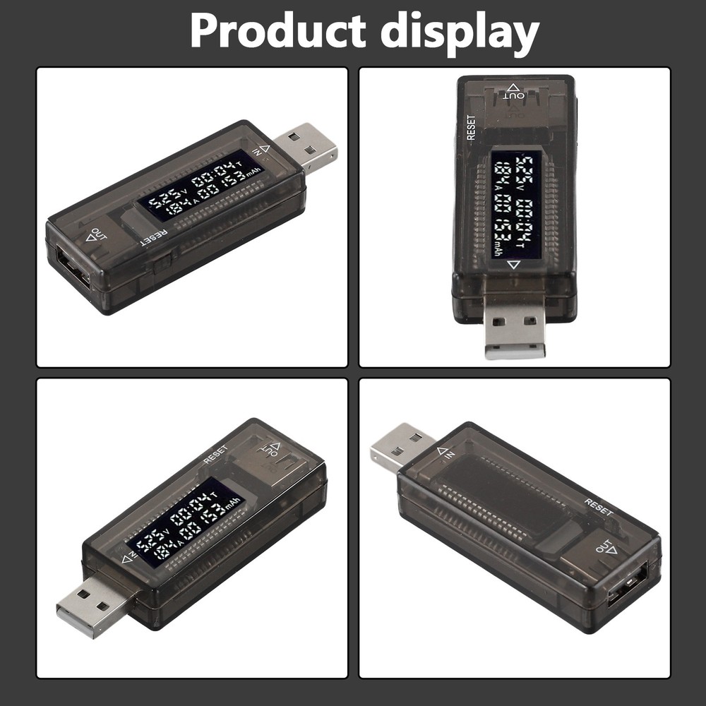Durable USB Detector LCD Display Power Capacity Tester Current Meter