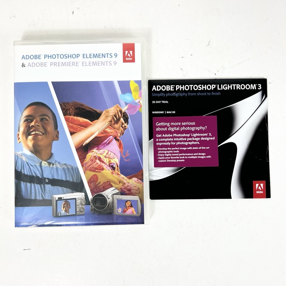 Adobe Photoshop Elements 9 (Win/Mac) 4-Discs, w/Serial Number