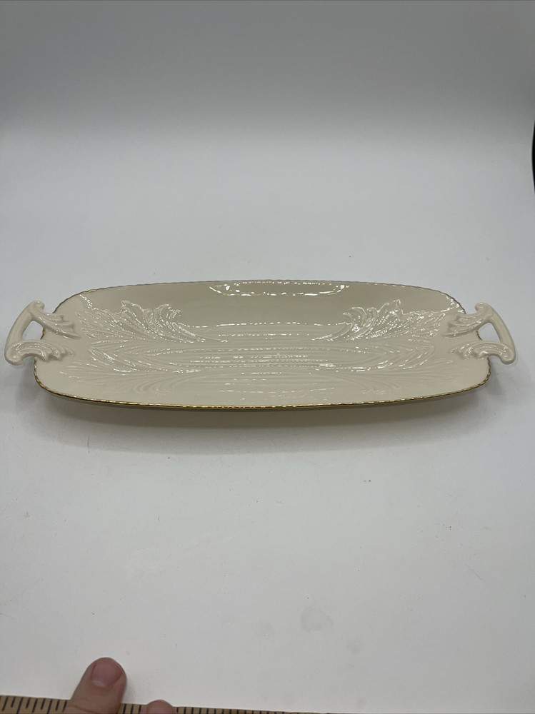 Lenox 13.5" Handled Celery Tray Gold Rim