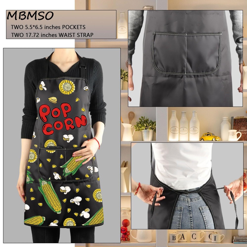 Popcorn Gift Popcorn Corn Apron for Popcorn Lovers Popcorn Kitchen Baking Apr...