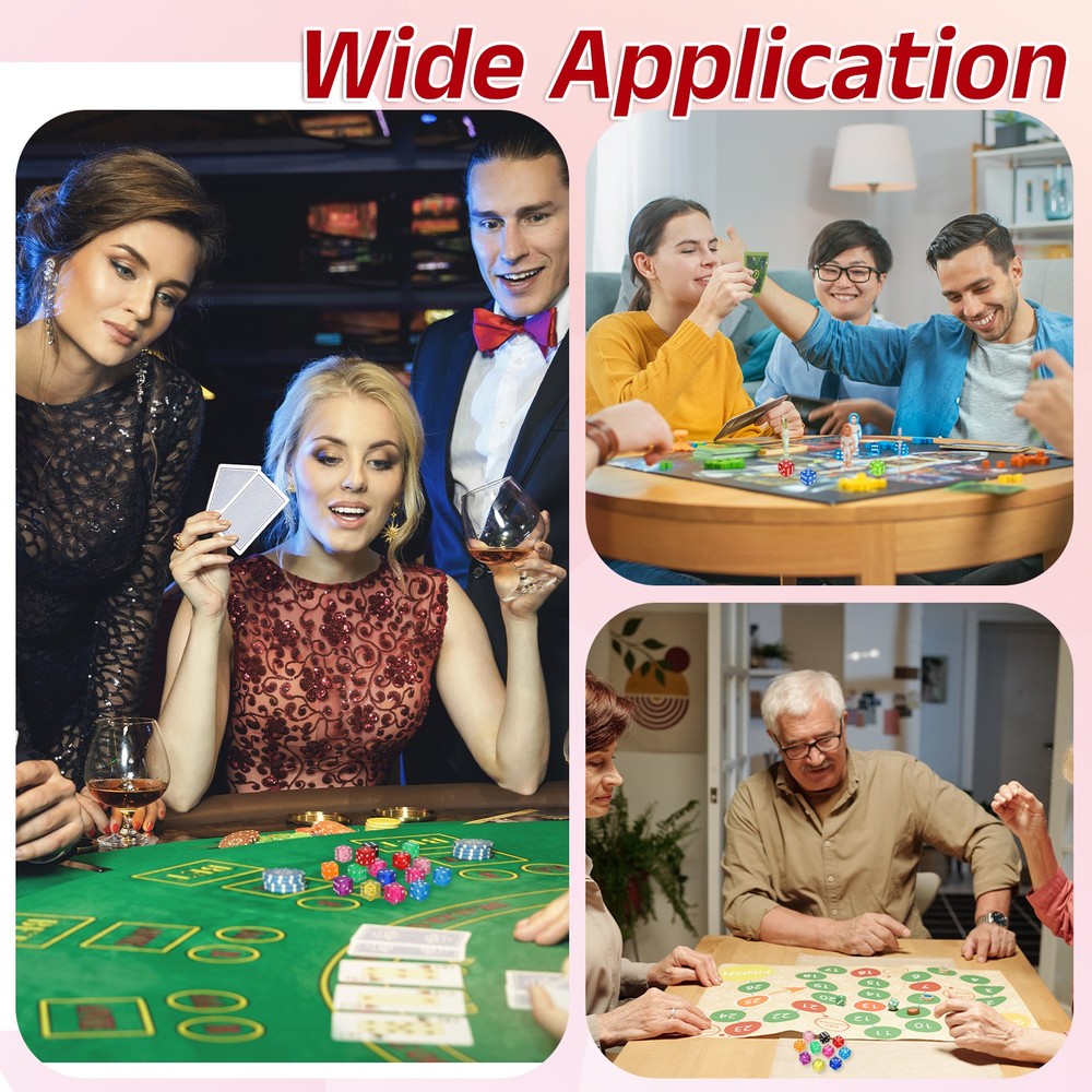 36Pcs 19mm/0.75" Dice D6 Translucent Acrylic Rounded Edges, Red