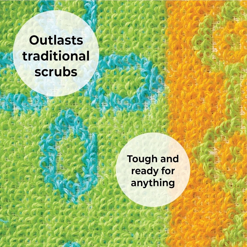 Skoy Scrub, 4-Pack Reusable, Non-Scratching Dish Scrubber 4PCS , Assorted