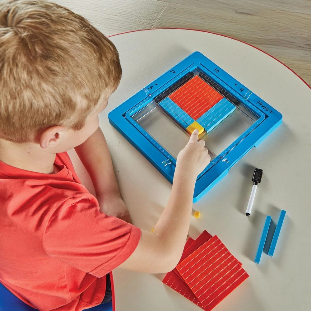 hand2mind Area Model Tray with Base Ten Blocks, Multiplication Manipulatives, Ba