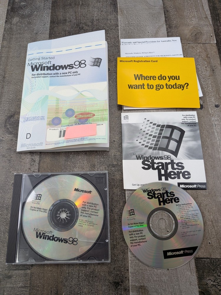 MICROSOFT WINDOWS 98 1ST EDITION FULL OPERATING SYSTEM & Windows 98 Starts Here