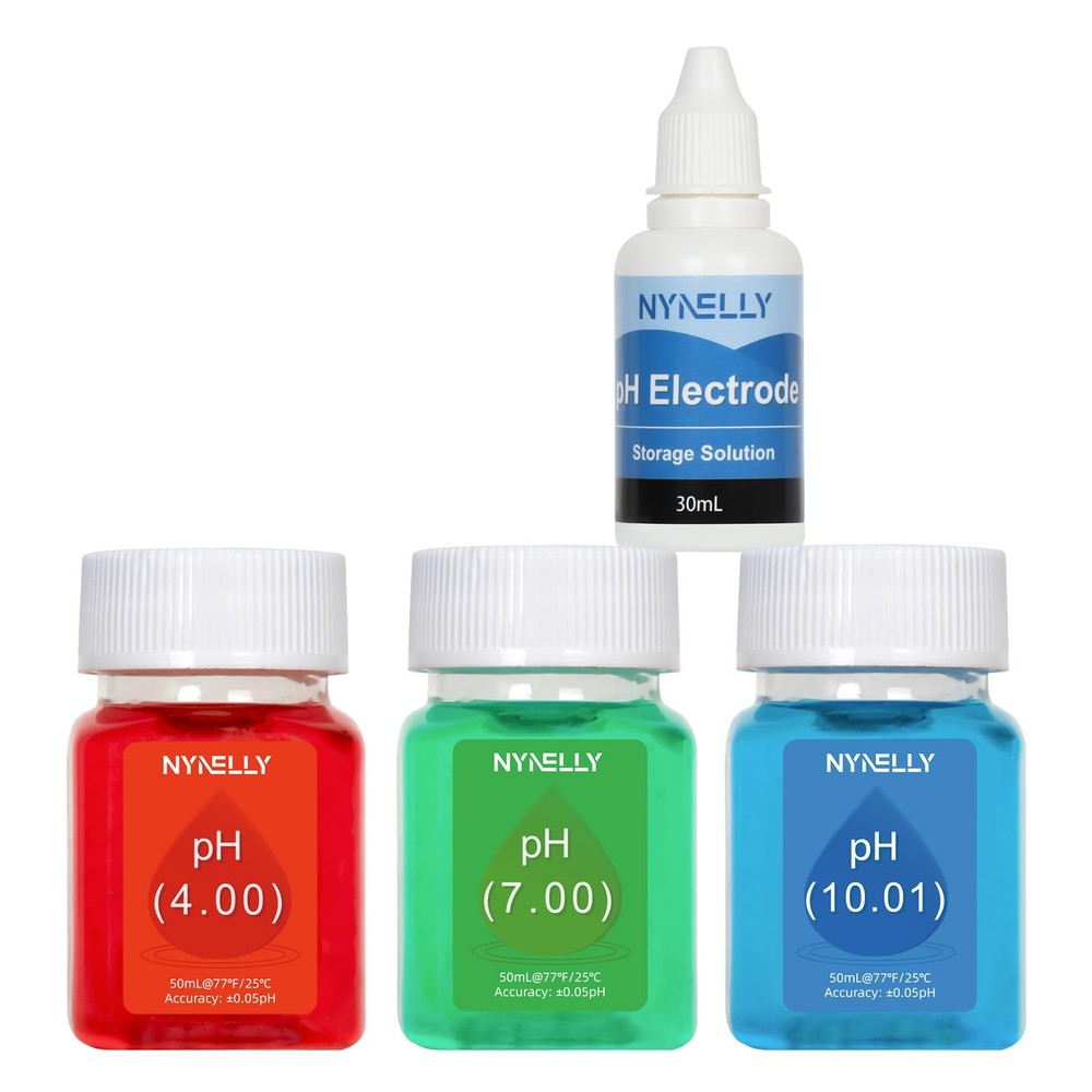 pH Meter Calibration Solution Kit, 3 Bottles 50ml pH Calibration Solution (pH...