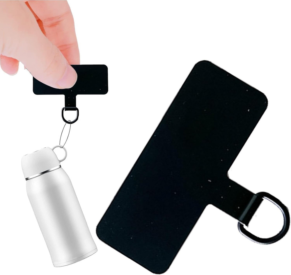 Black Phone Tether Patch - Cell Phone Metal Lanyard Tether Patch | Cellphone Str
