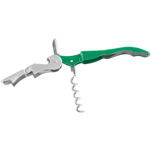 Acopa Waiter's Corkscrew with Green Metal Handle
