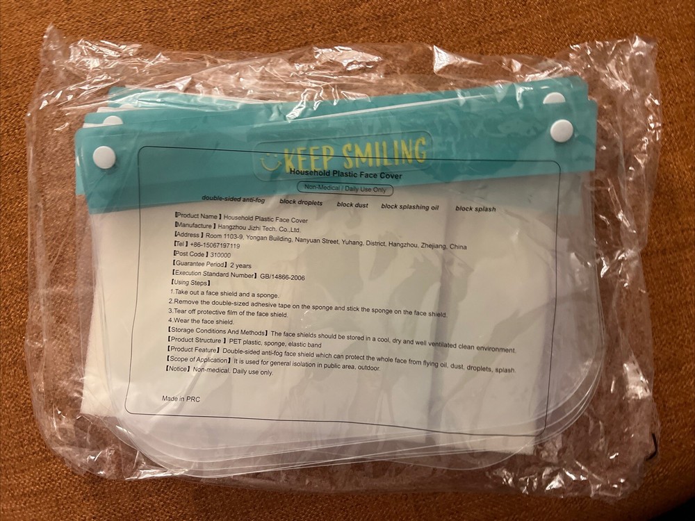 10 (Ten) “Keep Smiling” Kids Face Shields