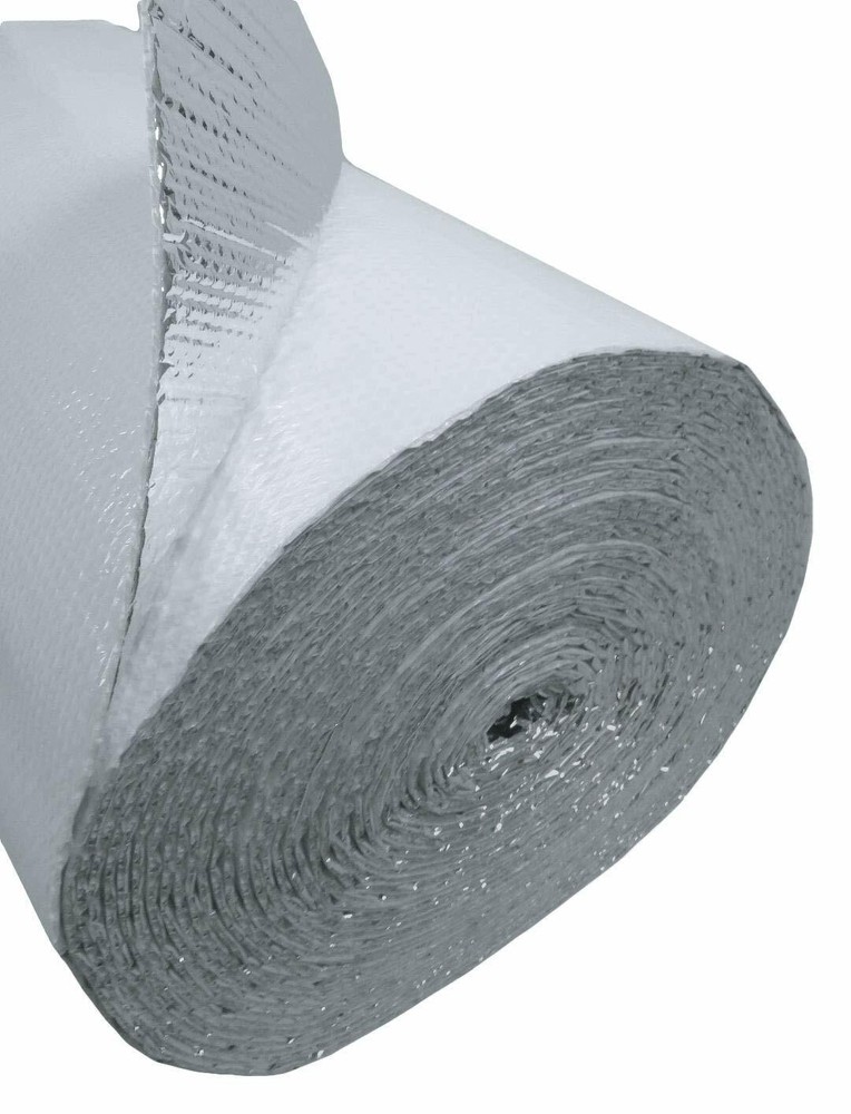 Continuous Double WHITE Foil Insulation Reflective Bubble Roll (36"x10FT) R8-24