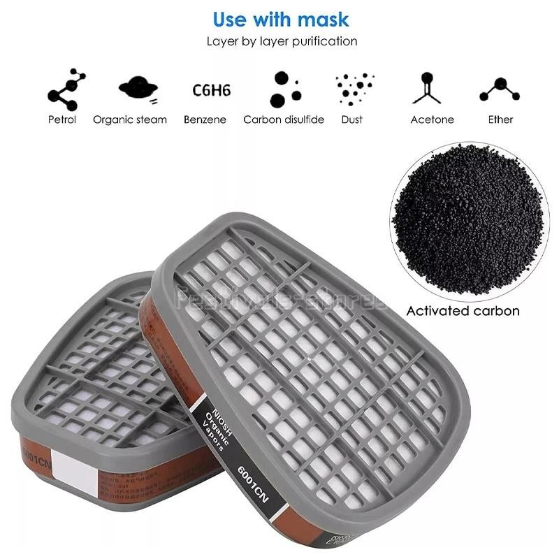 US Full Face Gas Mask Painting Spraying Respirator w/Filters for 6800 Facepiece