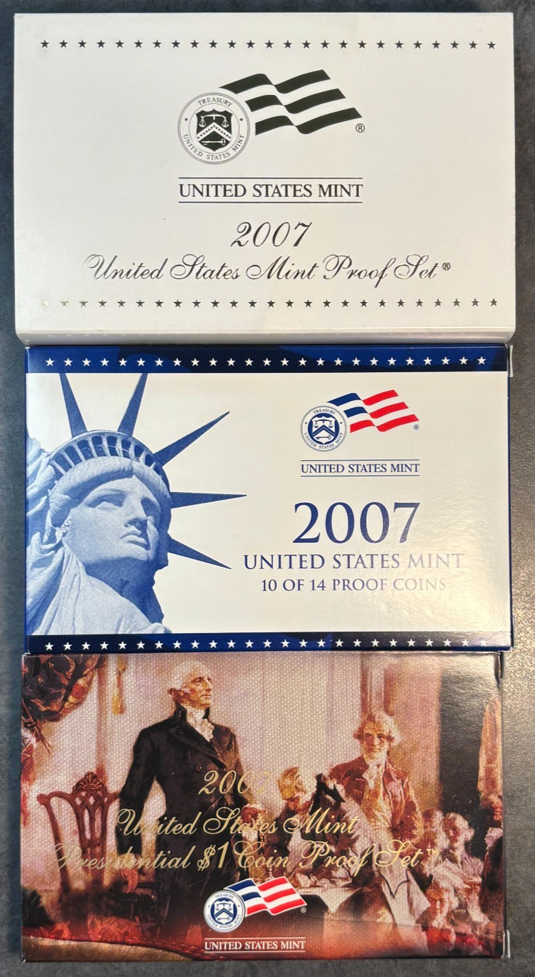 2007 S United States Complete Clad 14 Coin Proof Set in OGP with COA