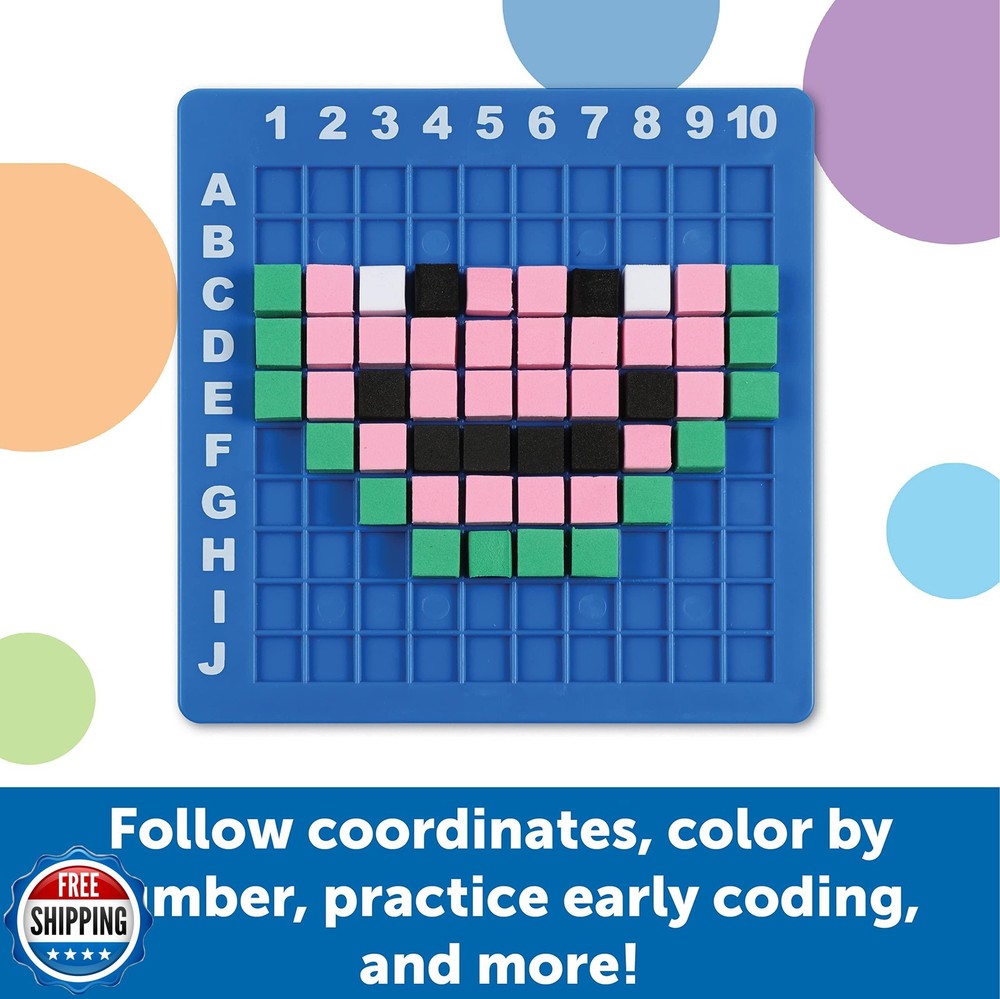 Learning Resources STEM Explorers Pixel Art Challenge - Math Puzzles, Pattern