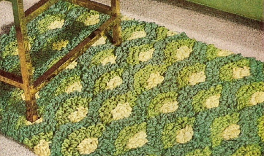 Vintage Crochet Sea Shell Rug PATTERN ONLY