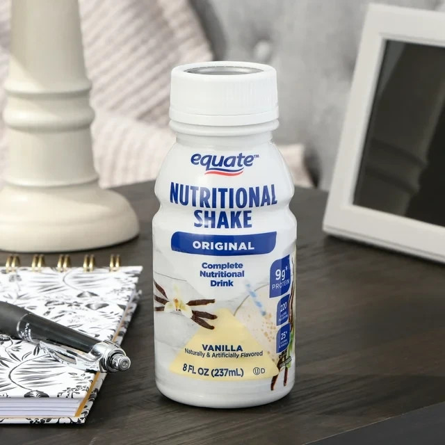 Equate Vanilla Original Nutritional Shake, 8 FL OZ, 6 Count