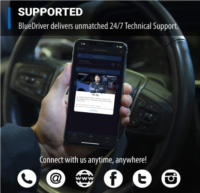 BlueDriver Bluetooth Pro OBDII Scan Tool for Car, No Subscription Required