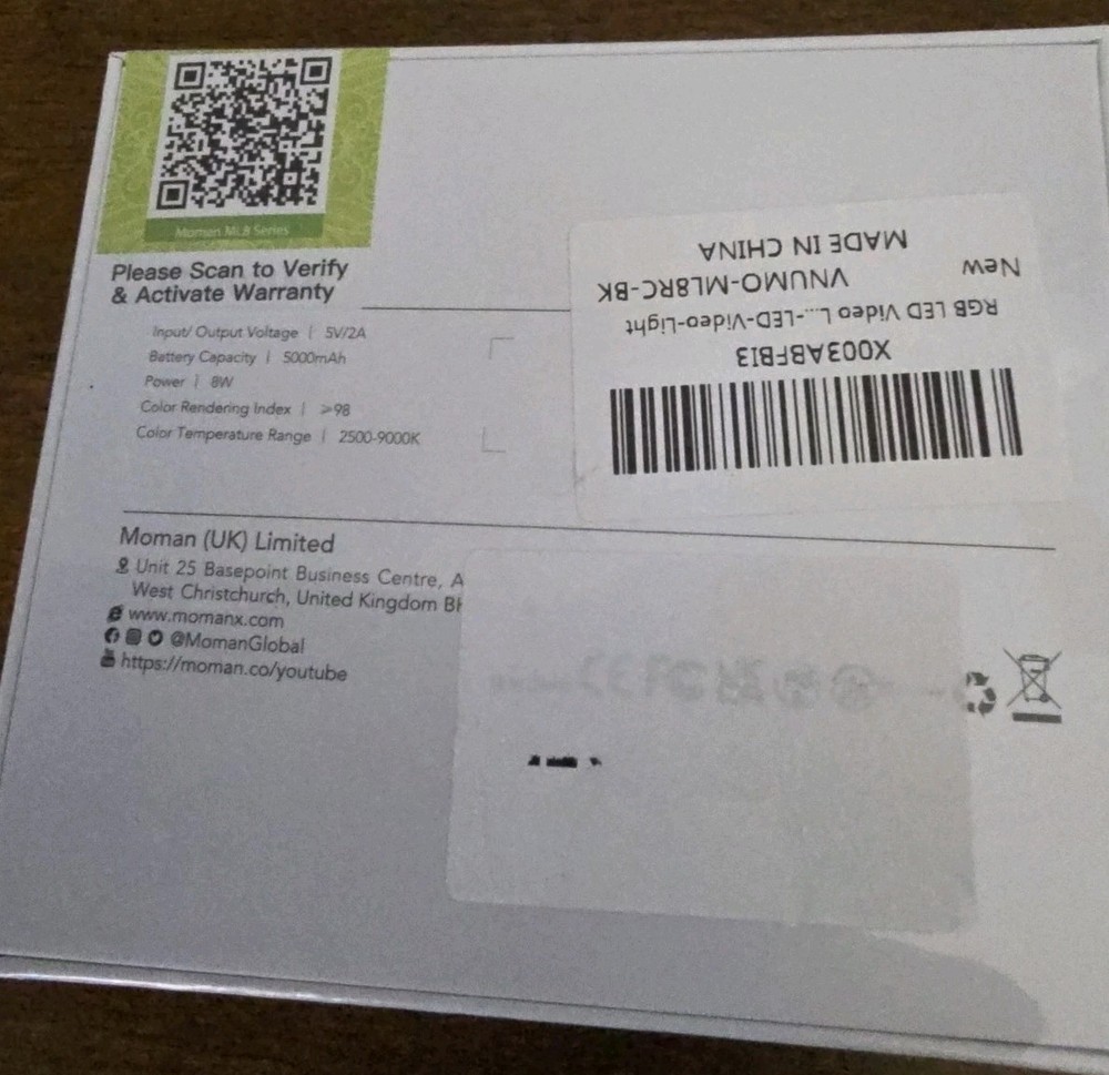 Moman ML8A-RC RGB LED Camera Light