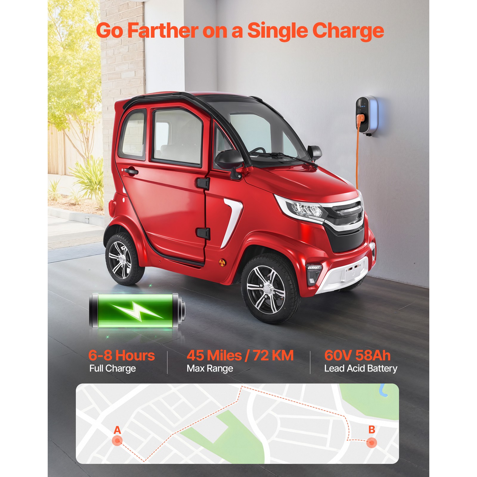 Uimoso 4-Wheel Enclosed Mobility Scooter for Seniors, 660lbs Capacity, 3-Seater