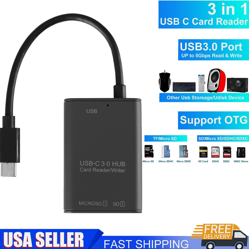 USB C to SD Card Reader Writer OTG Adapter USB 3.0 Micro SD Memory Card Reader