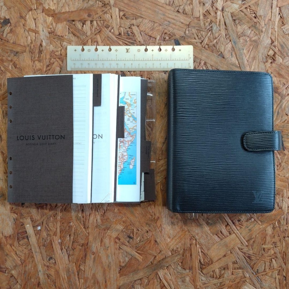 Louis Vuitton Agenda MM Ep Black Planner Organizer Timebook