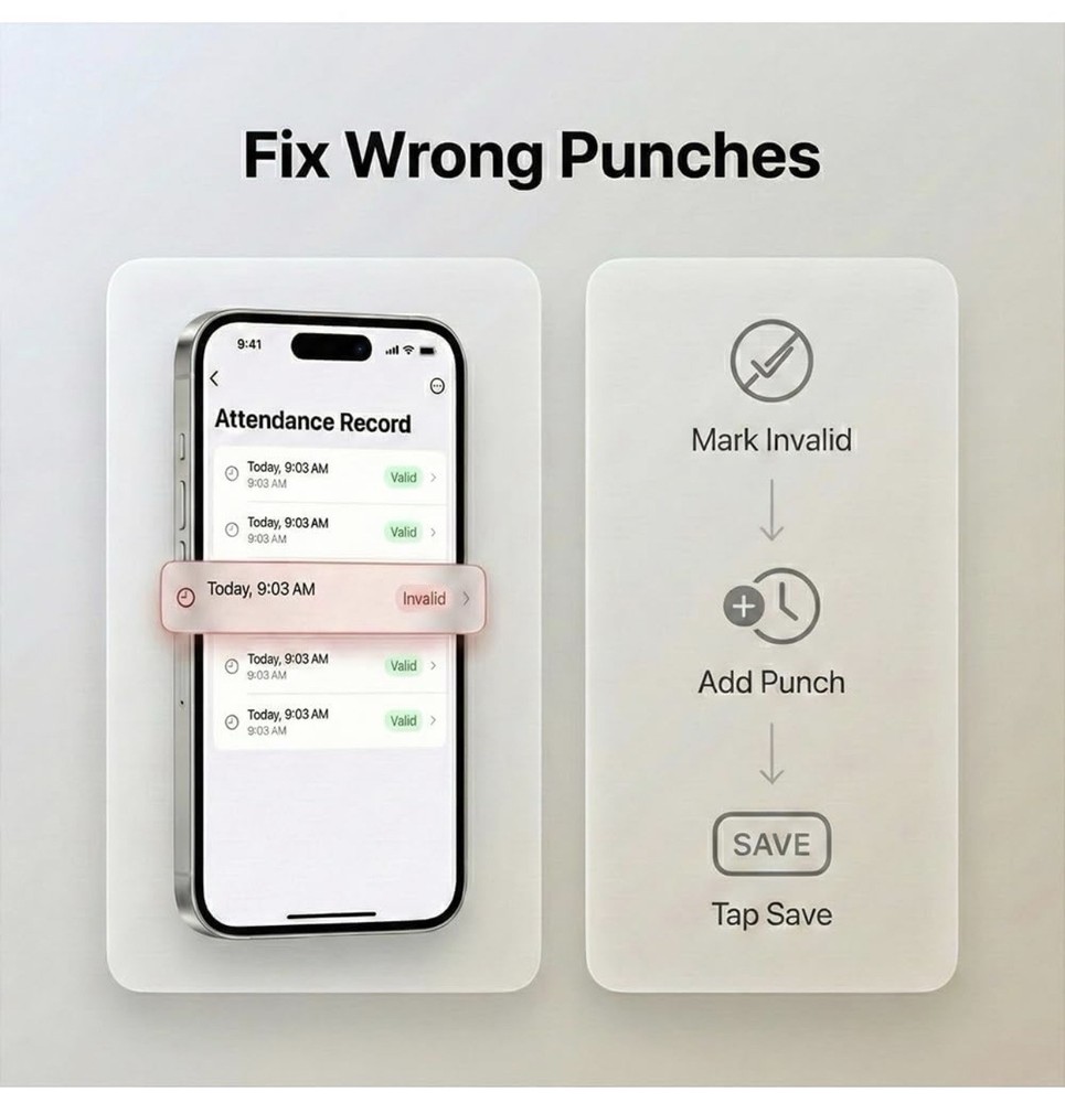 Tymelix App-Based Time Clock, 5s Setup, Auto Break, Lunch & Overtime Rules, Loca