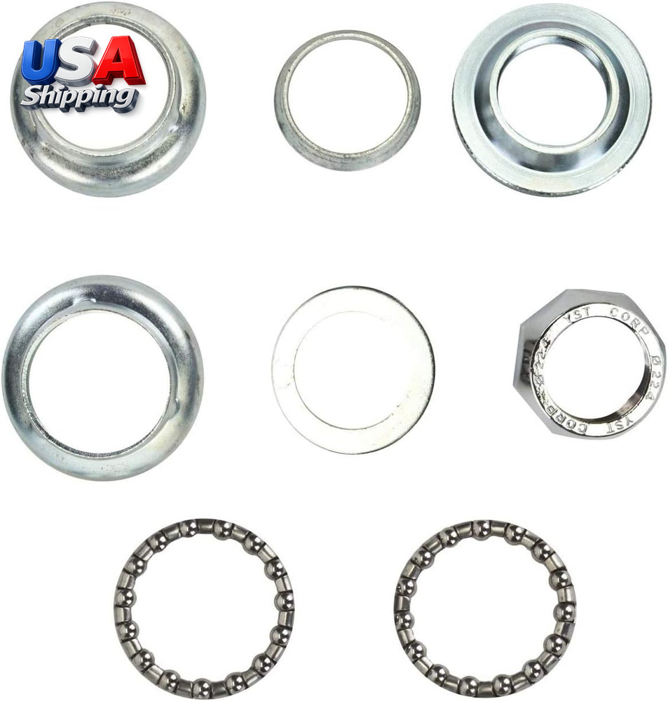 8 PCS Set 1" Threaded Bicycle Headset Combo, Bicycle Front Fork Bowl Set