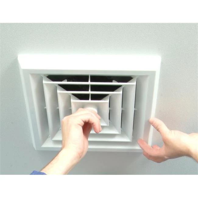 White Square Ceiling Diffuser with 8 in. Boot