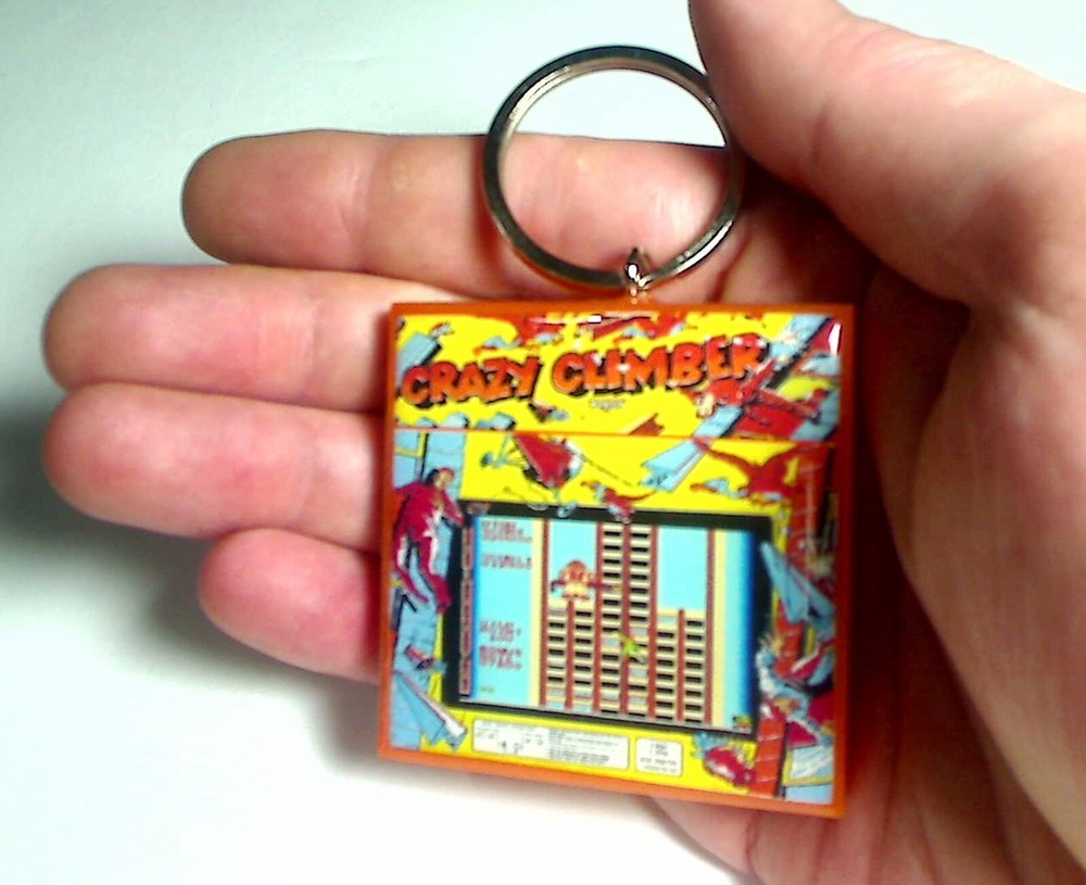 Crazy Climber Arcade Coin Door accessory Keychain