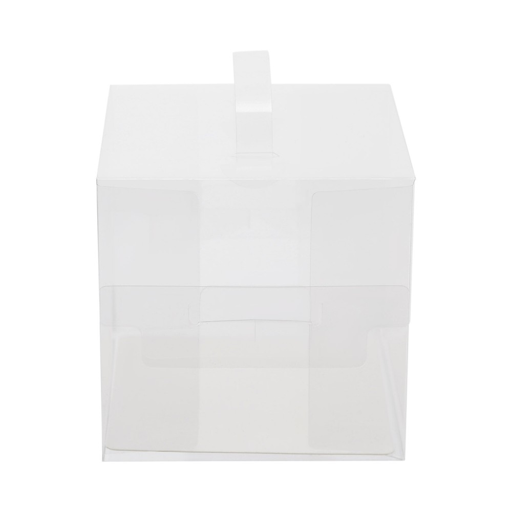 50 Pcs Clear Cake Boxes, Square Clear Cake Boxes, Cake Carrier with Handle