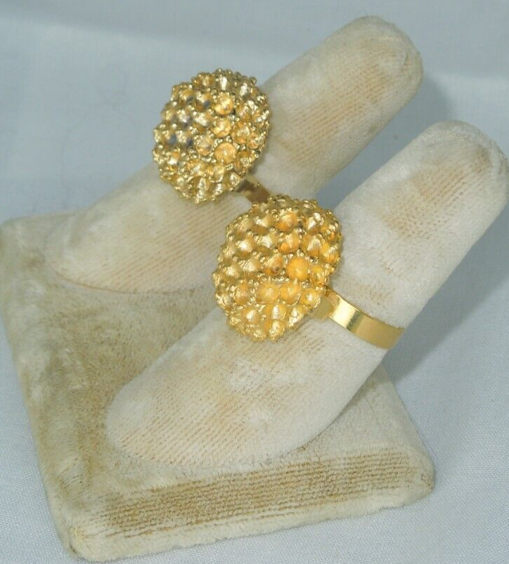 2 Ring Blanks Settings Cabochon Adjustable Gold Plated Brass NEW 86V
