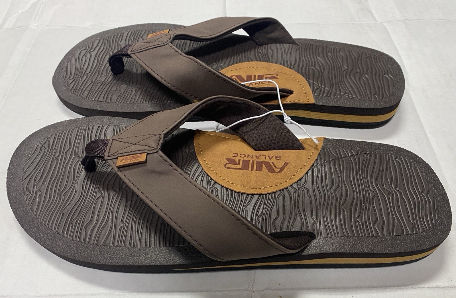 Air Balance Brown Sandals Flip Flops Men's Size 13 14 15 Surf Beach