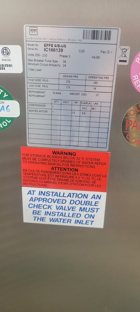 Cattabriga EFFE 6 US Vertical Batch Machine Gelato *2020*