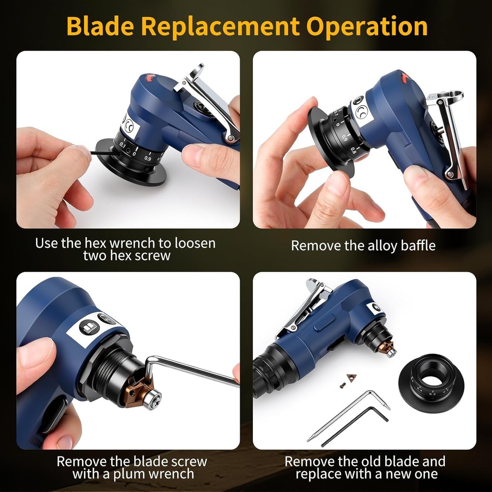 2 in 1 Pneumatic Chamfering Tool - Mini Air Chamfer Tool for C & R Deburring, 45