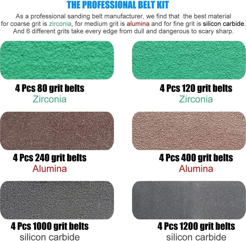 24New Replacement Belt Kit For Work Sharp Knife Tool Sharpener Ken Onion Edition