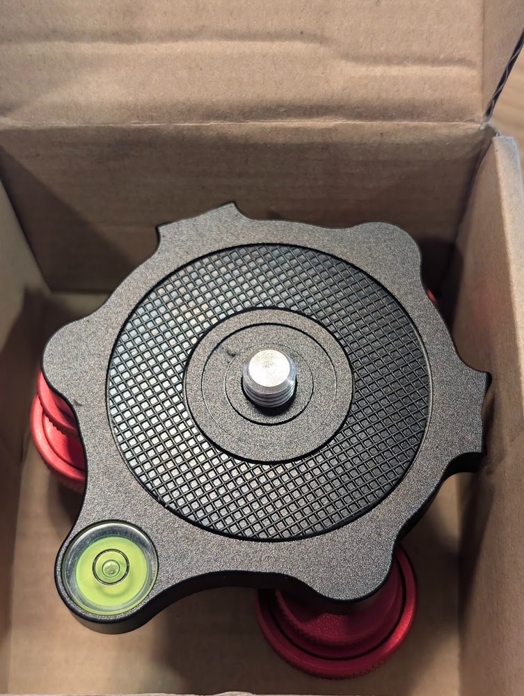 LP-64 Camera Tripod Head Leveling Base Triple-wheel Precision Leveler Adapter