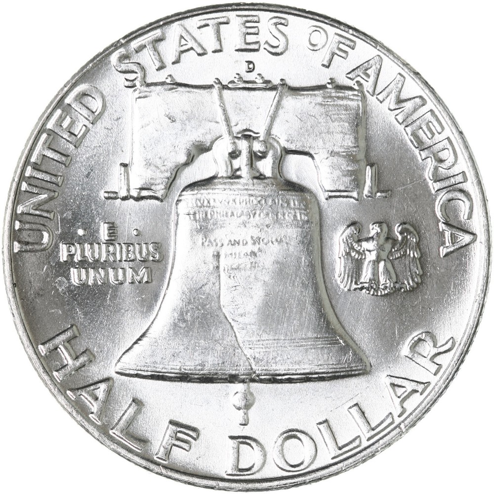 1962 D Franklin Half Dollar 90% Silver BU US Coin