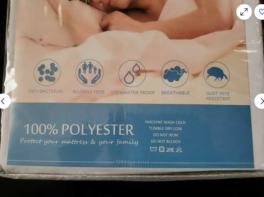JML Waterproof Mattress Protector TWIN Size White