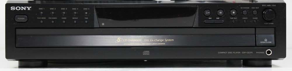 SONY CDP-CE375 5-Disc CD Changer Compact Disc Player w RCA Cable Serviced