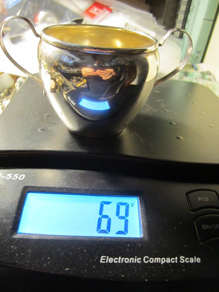 VINTAGE PREISNER SOLID STERLING SUGAR BOWL 69 GRAMS
