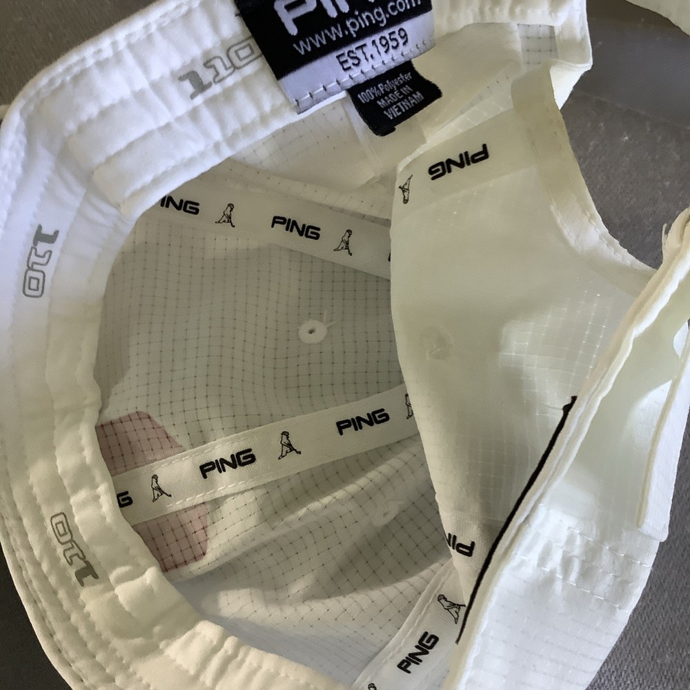 Ping Golf HW RNRCP 211 Hat Adjustable White 110New Flexfit Tech